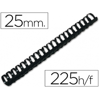 Q-Connect KF32118 - Canutillo de plástico, diámetro de 25 mm, para 225 hojas, caja de 50