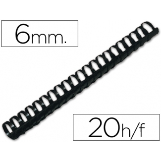 Q-Connect KF24016 - Canutillo de plástico, diámetro de 6 mm, para 20 hojas, caja de 100