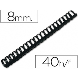 Q-Connect KF24018 - Canutillo de plástico, diámetro de 8 mm, para 40 hojas, caja de 100