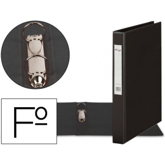 Pardo 242501 - Carpeta de anillas, 2 anillas mixtas de 25 mm, plástico, tamaño folio, color negro