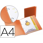 Liderpapel CA64 - Carpeta de anillas, 2 anillas redondas de 15 mm, polipropileno, A4, color naranja translúcido