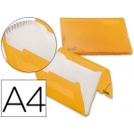 Liderpapel FU15 - Carpeta clasificadora con fuelle, polipropileno, tamaño A4, 13 departamentos, color naranja translúcido