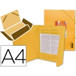 Liderpapel CG73 - Carpeta de plástico con gomas, con tres solapas, lomo flexible, tamaño A4, color naranja translúcido