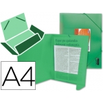 Liderpapel CG75 - Carpeta de plástico con gomas, con tres solapas, lomo flexible, tamaño A4, color verde translúcido
