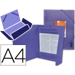 Liderpapel CG76 - Carpeta de plástico con gomas, con tres solapas, lomo flexible, tamaño A4, color violeta translúcido
