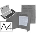 Liderpapel CG72 - Carpeta de plástico con gomas, con tres solapas, lomo flexible, tamaño A4, color negro translúcido