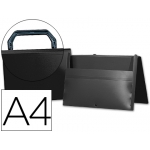 Liderpapel SS43 - Carpeta portadocumentos con asa, polipropileno, A4, color negro opaco