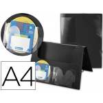 Liderpapel CG94 - Carpeta portadocumentos, lomo rígido de 25 mm, polipropileno, A4, color negro