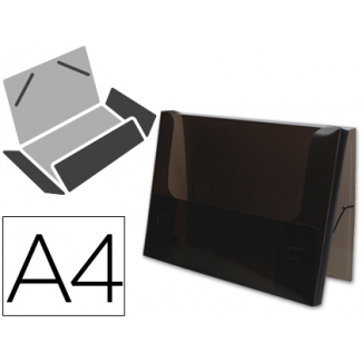 Liderpapel - Carpeta portadocumentos, lomo rígido de 25 mm, polipropileno, A4, color negro translúcido