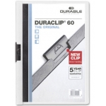 Durable Duraclip - Dossier con pinza lateral, A4, capacidad para 60 hojas, color blanco