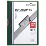 Durable Duraclip - Dossier con pinza lateral, A4, capacidad para 60 hojas, color verde oscuro