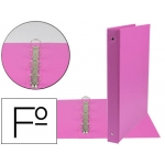 Liderpapel CA81 - Carpeta de anillas, 4 anillas redondas de 25 mm, plástico, tamaño folio, color fucsia