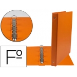 Liderpapel CA88 - Carpeta de anillas, 4 anillas redondas de 25 mm, plástico, tamaño folio, color naranja