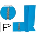 Liderpapel CH23 - Carpeta de anillas, 4 anillas redondas de 40 mm, plástico, tamaño folio, color celeste