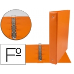 Liderpapel CH28 - Carpeta de anillas, 4 anillas redondas de 40 mm, plástico, tamaño folio, color naranja