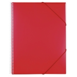 Liderpapel EC06 - Carpeta con fundas, encuadernada con espiral, tapa rígida, A4, 20 fundas, color rojo