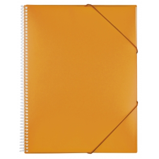 Liderpapel EC12 - Carpeta con fundas, encuadernada con espiral, tapa rígida, A4, 30 fundas, color naranja