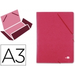 Liderpapel CG18 - Carpeta de cartón con gomas, con tres solapas, tamaño A3, color rojo