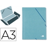 Liderpapel CG19 - Carpeta de cartón con gomas, con tres solapas, tamaño A3, color verde
