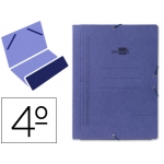 Liderpapel CG06 - Carpeta de cartón con gomas, con una solapa, tamaño cuarto, color azul