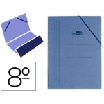 Liderpapel CG11 - Carpeta de cartón con gomas, con una solapa, tamaño octavo, color azul