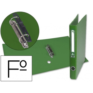 Liderpapel AY16 - Carpeta de anillas, 2 anillas mixtas de 40 mm, cartón forrado, tamaño folio, color verde