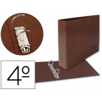 Liderpapel CA35 - Carpeta cartón cuero, 2 anillas mixtas de 25 mm, tamaño cuarto apaisado