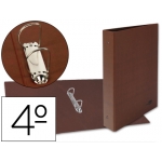 Liderpapel CA34 - Carpeta cartón cuero, 2 anillas mixtas de 25 mm, tamaño cuarto