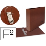 Liderpapel CA44 - Carpeta cartón cuero, 2 anillas mixtas de 25 mm, tamaño folio apaisado
