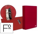 Liderpapel CH09 - Carpeta de anillas, 2 anillas mixtas de 40 mm, cartón forrado, tamaño folio, color rojo