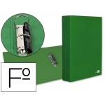 Liderpapel CH10 - Carpeta de anillas, 2 anillas mixtas de 40 mm, cartón forrado, tamaño folio, color verde