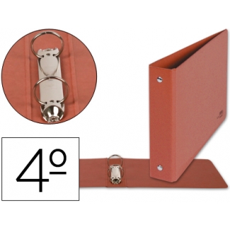 Liderpapel CH18 - Carpeta cartón cuero, 2 anillas redondas de 40 mm, tamaño cuarto apaisado