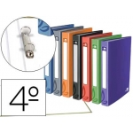 Liderpapel CH19 - Carpeta de anillas, 2 anillas redondas de 40 mm,cartón forrado, tamaño cuarto, colores surtidos