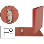 Liderpapel CH01 - Carpeta cartón cuero, 2 anillas redondas de 40 mm, tamaño folio