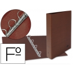 Liderpapel CA37 - Carpeta cartón cuero, 4 anillas mixtas de 25 mm, tamaño folio