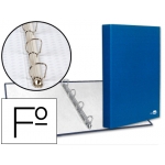 Liderpapel CA19 - Carpeta de anillas, 4 anillas mixtas de 25 mm, cartón forrado, tamaño folio, color azul