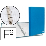 Liderpapel CA23 - Carpeta de anillas, 4 anillas mixtas de 25 mm, cartón forrado, tamaño folio, color azul frosty