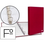 Liderpapel CA21 - Carpeta de anillas, 4 anillas mixtas de 25 mm, cartón forrado, tamaño folio, color rojo