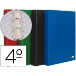 Liderpapel CA45 - Carpeta de anillas, 4 anillas redondas de 25 mm, cartón forrado, tamaño cuarto, colores surtidos