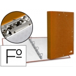 Liderpapel CA13 - Carpeta de anillas, 4 anillas redondas de 25 mm, cartón forrado, con solapa, miniclip, cierre con gomas, tamaño folio, color naranja frosty