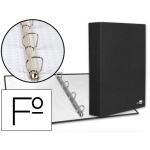 Liderpapel CH12 - Carpeta de anillas, 4 anillas mixtas de 40 mm, cartón forrado, tamaño folio, color negro