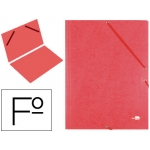 Carpeta liderpapel gomas cartón simil-prespan sencilla tamaño folio color roja