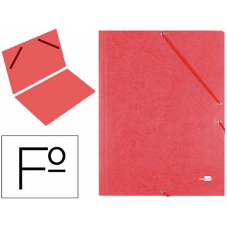 Carpeta liderpapel gomas cartón simil-prespan sencilla tamaño folio color roja
