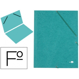 Carpeta liderpapel gomas cartón simil-prespan sencilla tamaño folio color verde