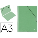 Liderpapel CG32 - Carpeta de cartón con gomas, sin solapas, tamaño A3, color verde