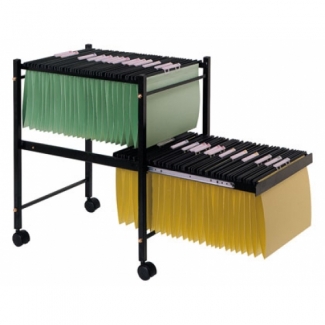 Q-Connect KF15266 - Carrito para carpetas colgantes, tamaño folio, metálico, color negro