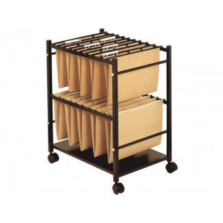 Q-Connect KF15267 - Carrito para carpetas colgantes, tamaño folio, metálico, color negro