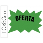 Liderpapel M-6º-VE - Cartel marcaprecios, cartulina, verde fluorescente, 110 mm x 80 mm, bolsa de 50 unidades