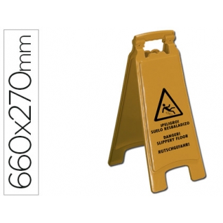 Q-Connect KF04238 - Cartel de señalización, pástico, suelo resbaladizo