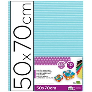Liderpapel CN11 - Cartón ondulado, pliego de 50 x 70 cm, color celeste